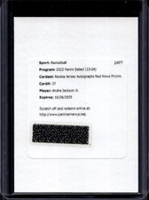 2023-24 Select Andre Jackson Jr. Rookie Jersey Auto Red Wave Prizm RC #RJ-AJJ