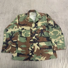 US Military Jacket Medium Regular Woodland Camo Hot Weather Combat Coat BDU 80s