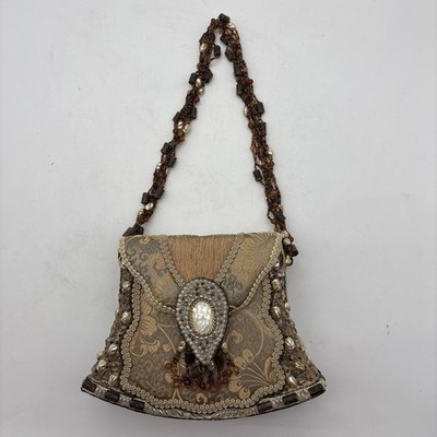 Vintage Mary Frances Evening Bag Y2K Hand Beaded Boho Shoulder Purse