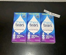 EXP 03/2027  3 Box Large Thera Tears Dry Eye Therapy Drops Value Size 1 OZ 30mL