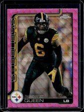 2025 Topps Chrome Patrick Queen Pink Wave Refractor #/250 Steelers