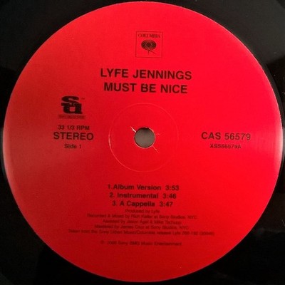 Lyfe Jennings - Must Be Nice, 12'', (Vinyl)