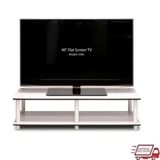 No Tools TV Stand Wide Storage Shelf 40" Flat Screen Durable Contemporary Design