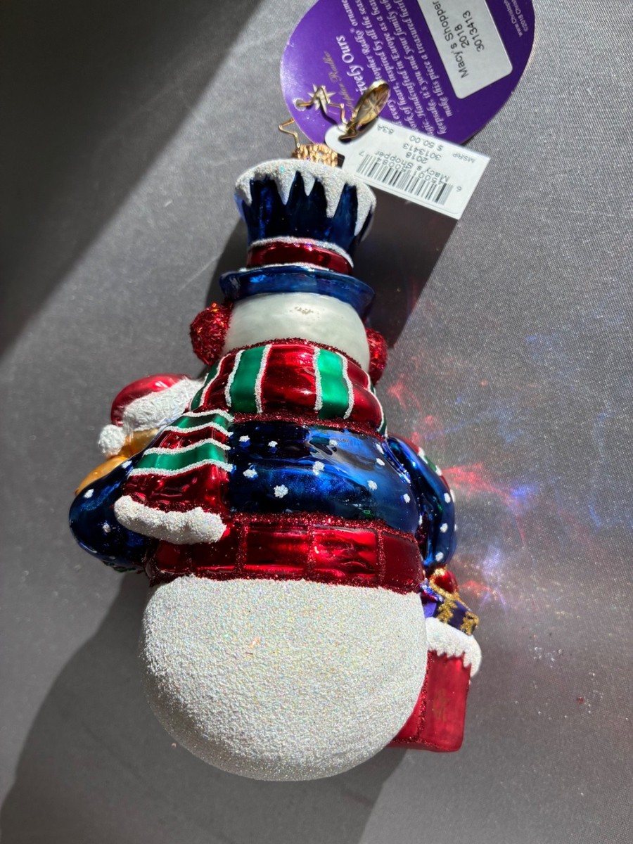 RADKO Macy's Shopper 2018 Snowman #3013413 Christmas Ornament HTF