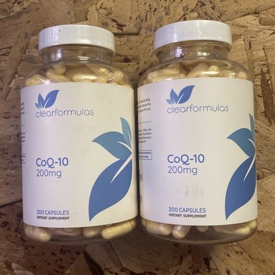 2-Pack - Clear Formulas CoQ10, 200mg Per Cap, (400 Capsules Total) Exp 09/2027