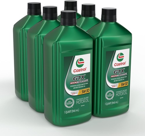 GTX High Mileage 5W-30 Synthetic Blend Motor Oil - 6 Quart Pack for Longevity - Picture 6 of 12