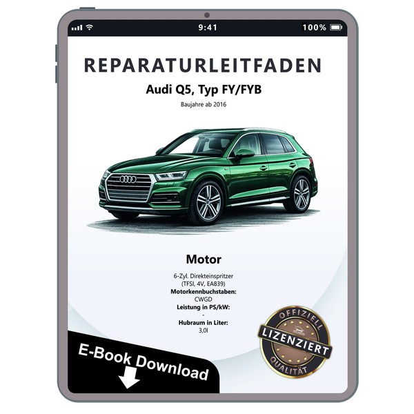 Audi Q5 Typ FY Ab 2016 6-Zyl. 3,0L 4V Benzinmotor Tfsi Reparaturleitfaden Ebook-image
