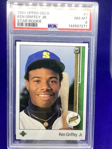 1989 Upper Deck #1 Star Rookie KEN GRIFFEY Jr PSA 8 NM-MT. Sharp & Centered -271