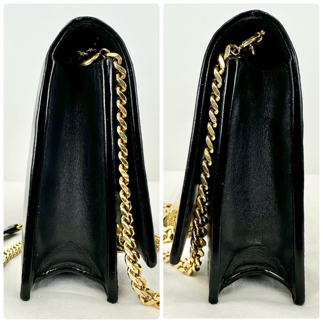 Borsa a tracolla Saint Laurent Kate catena nappa nero oro