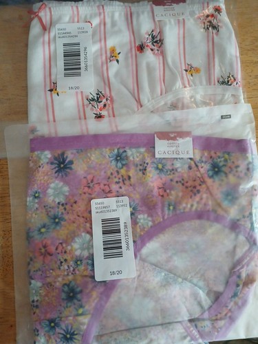 Lane Bryant 18/20 Set 2 Cotton Hipster Panties Wh Multi/Pale Purple Floral NEW - Picture 2 of 5