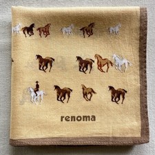 VTG Equestrian Rider Horse Riding Handkerchief Yellow Cotton Pocket Square 18"