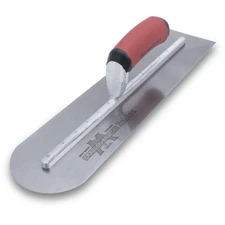 Rounded Front Finishing Trowel, 14 x 4 Inch Steel Blade, Made in the USA, MXS...