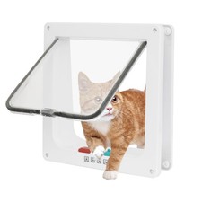 Cat Door for Interior and Exterior Doors with 4-Way Locking System - Pet Door...