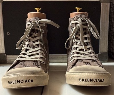 Balenciaga Paris Hightop Chucks BB Court Monogram Sneakers Size 42