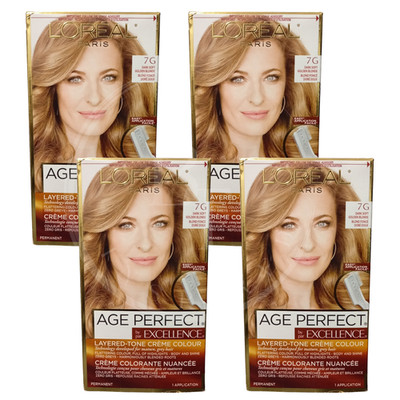 4x Loreal Paris Age Perfect Hair Color 7G DARK SOFT GOLDEN BLONDE NO TARIFF