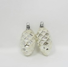 Lot of 2 Vtg Hand Blown glass Pinecone Xmas Ornaments West Germany 2-3/4"