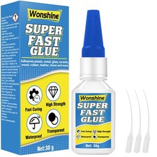 Super Glue 30 g, Superglue All Purpose, Strong Glue with Anticlog Cap, Clear ...