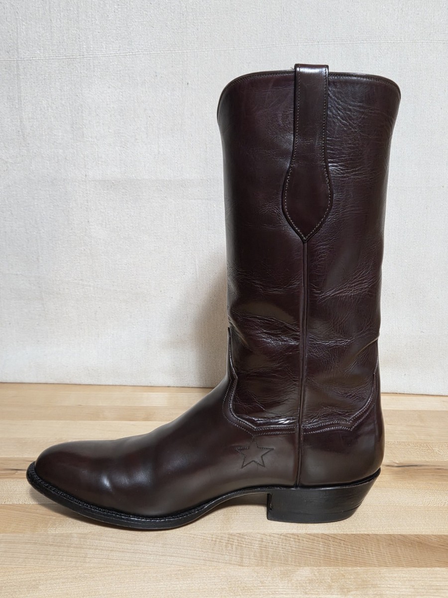 J.B. Hill Shell Cordovan Cowboy Boots , Mens 10.5 D , Style 2K5