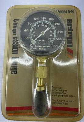 Vintage Compression Tester Gauge 0-300 PSI Actron A-6 Made in USA Automotive