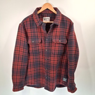 The Stronghold Jacke Herren 2XL rot kariert Oi Polloi Overshirt Chore Shacket