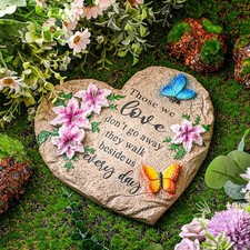 Memorial Garden Stone Sympathy Gift Decor Those We Love Don't Go Away 10 Inch