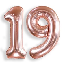 40 Inch Large 19 Number Balloons Rose Gold Big Foil Number Balloons Giant Hel...