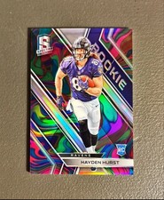 2018 Panini Spectra Rookies Hayden Hurst Nebula Prizm 4/4 #128 Rookie RC Ravens
