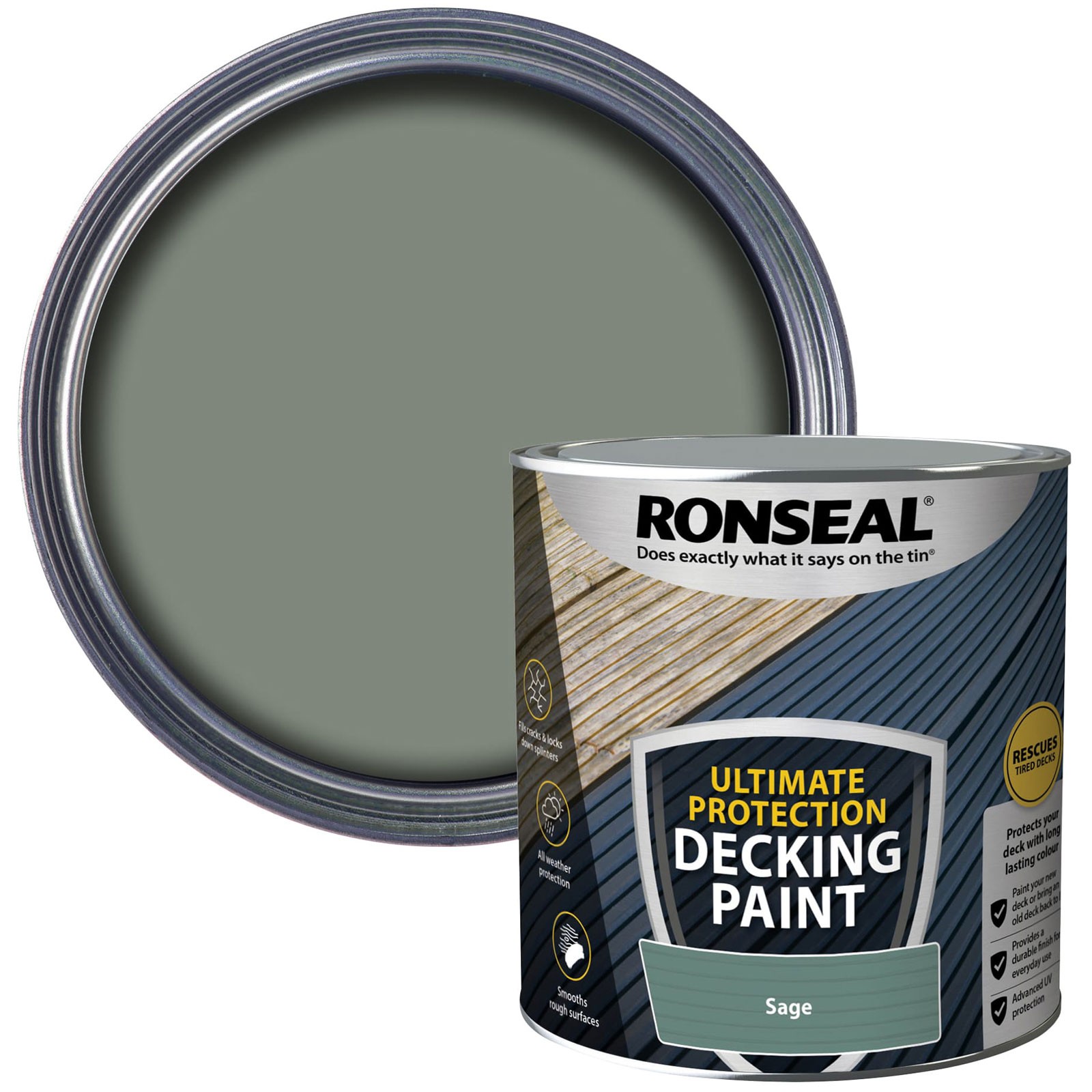 Ronseal Ultimate Protection Decking Paint Sage 2.5 litre