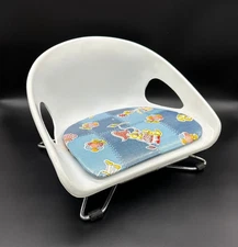 Vtg Cosco Childs Chair Colorful Patchwork Adjustable Booster Seat Hairpin Legs
