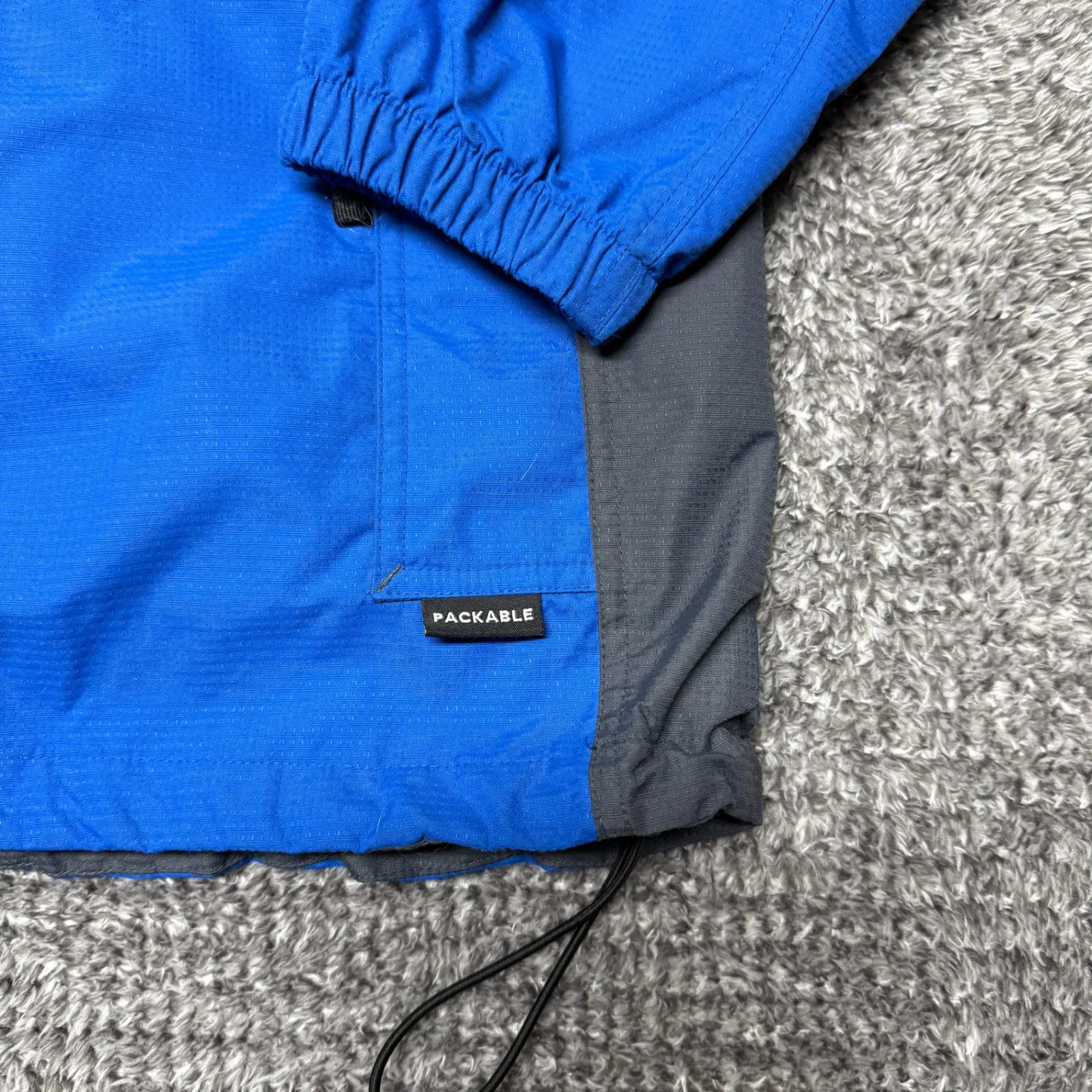 Columbia Mens Hooded Rain Jacket Windbreaker L Blue Gray Packable Full Zip thumbnail 8