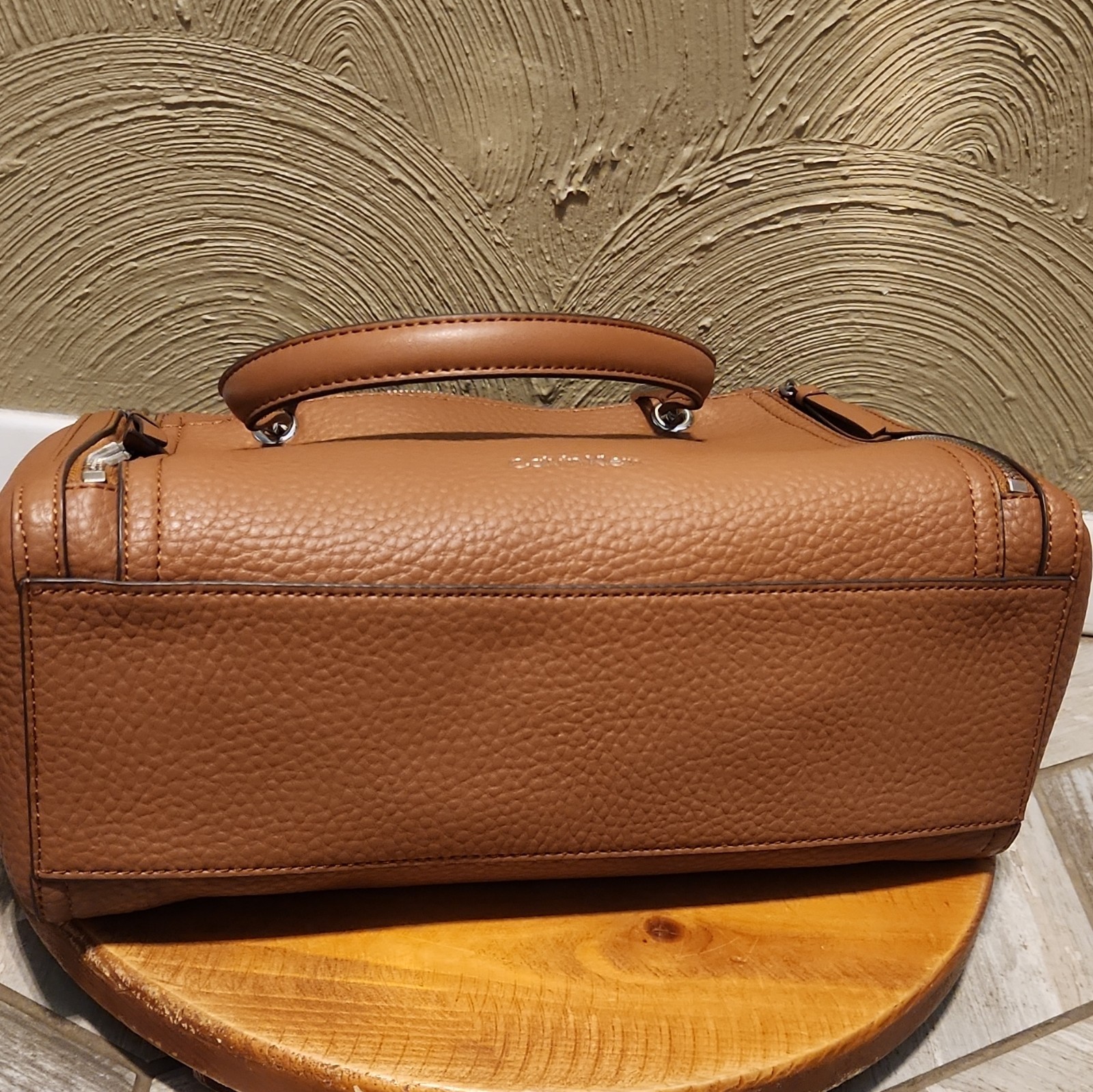 Calvin Klein Garnet Triple Compartment, Medium Satchel Bag- Brown — image 5