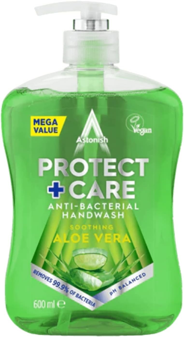 Astonish Protect & Care Anti-Bacterial Soothing Handwash, Aloe Vera - 600mL