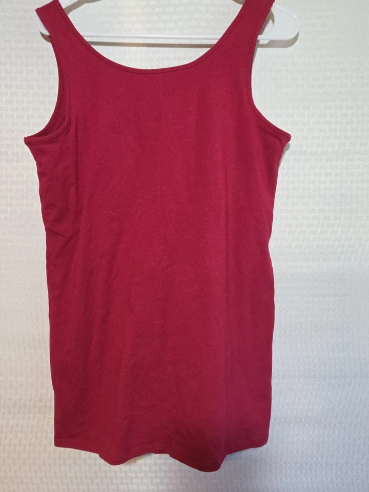 Duluth No-yank Womens Sleeveless Tank Maroon Comfort Stretch Large L - Image 3 of 4
