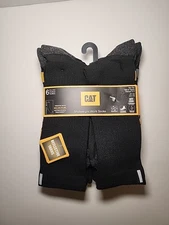 New Caterpillar Men's Black MidWeight Work Boot Socks Size 8-12 6 Pairs 