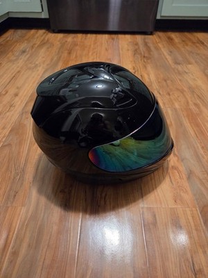 Women's Small Motorcycle Helmet Glass Black Full Face With