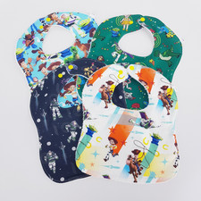 Baby Bibs Toy Story Print Blue Green White 4 x Pack 100 Cotton Handmade New