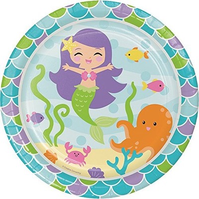 Creative Converting 317264 Mermaid Friends Paper Dinner Plates 8ct