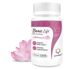 NutraBlast Boric Life Vaginal Suppositories 600mg | Supports Odor Control ...
