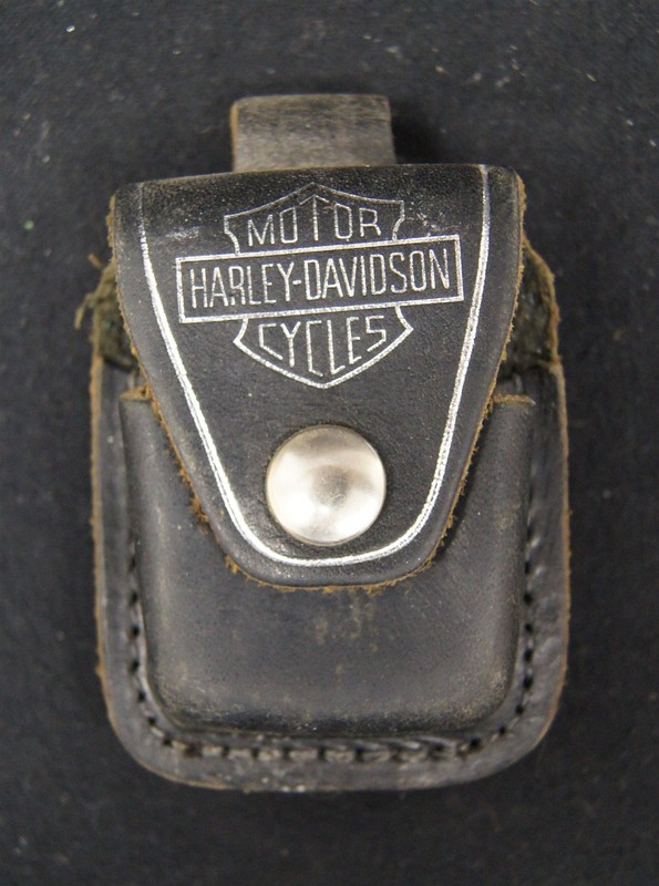 ZIPPO HARLEY DAVIDSON Leather Lighter Pouch Black