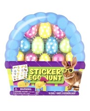 NEW Easter Sticker Egg Hunt Includes 16 Eggs 32 Stickers To Decorate Eggs