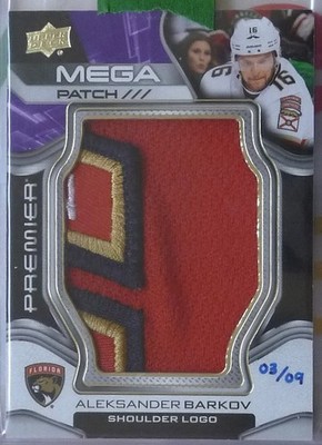 Aleksander Barkov 2022-23 UD Premier Mega Patch Shoulder Logo 3/9 Panthers