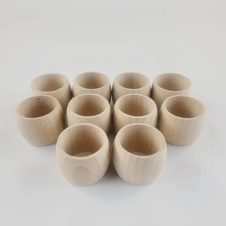 Wooden Round Napkin Rings ( 1 ), Set of 10, make of Natural Wood, - Unpainted - Image 1 of 4