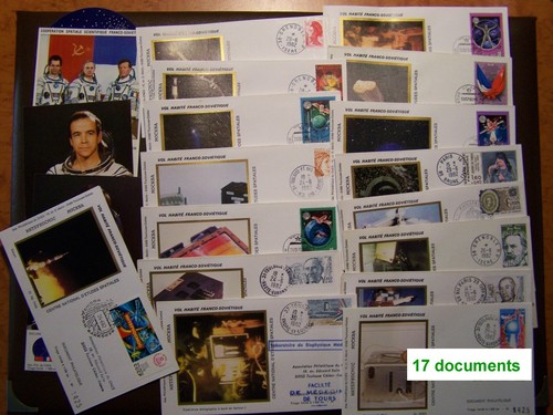 FRANCE 1982 lot 20 SPACE PVH SALIOUT 7 . INTERCOSMOS BAIKONUR CHRETIEN CNES URSS - Photo 2/2