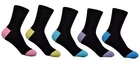 5 pairs of Plain Black Ladies Socks - Cotton Rich