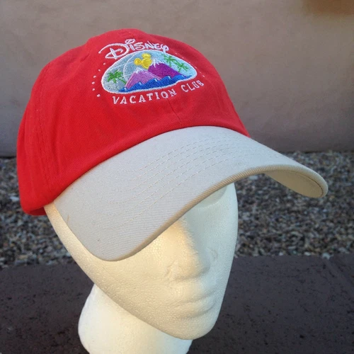 Disney Vacation Club Member Hat Baseball Cap Red Tropical Island Adjustable DVC