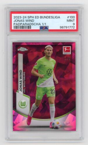 2023 Topps Chrome Sapphire Bundesliga Jonas Wind #100 PADPARADSCHA 1/1 PSA 9