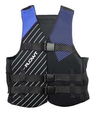 FLOWT Comfort Flex Neoprene Life Vest - USCG Approved Type III PFD Blue; L& XL