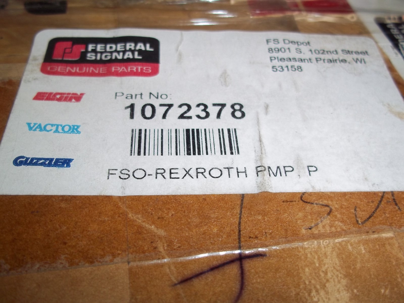 Elgin Power Steering Pump Kit Part # 1072378 FSO-REXROTH-PMP P
