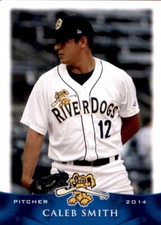 2014 Charleston Riverdogs Team Issue #27 Caleb Smith Huntsville Texas TX Card