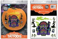 Glow in the Dark Pumpkin Tattoos - 2 Sheets, 8 each, 16 total pumpkin Tattoos